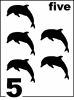 English Dolphin Counting Card 5