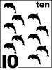 English Dolphin Counting Card 10