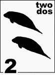 Bilingual Counting Card featuring illustrations of two Florida Manatees.