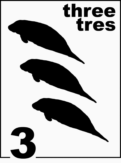 Bilingual Florida Manatee Counting Card 3