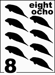 Bilingual Florida Manatee Counting Card 8
