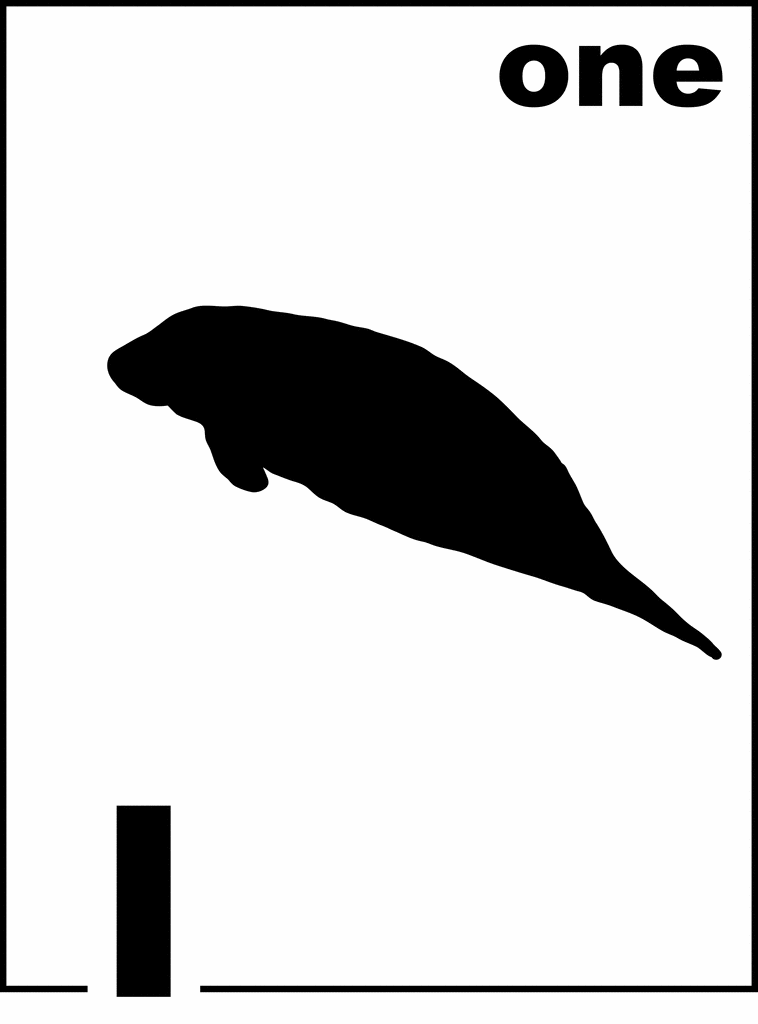 English Florida Manatee Counting Card 1