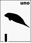Spanish Counting Card featuring an illustration of one Florida Manatee.