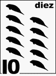 Spanish Counting Card featuring illustrations of ten Florida Manatees.
