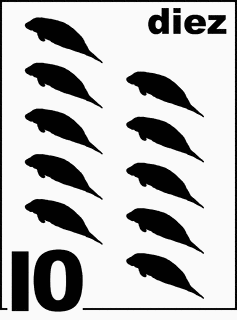 Spanish Florida Manatee Counting Card 10
