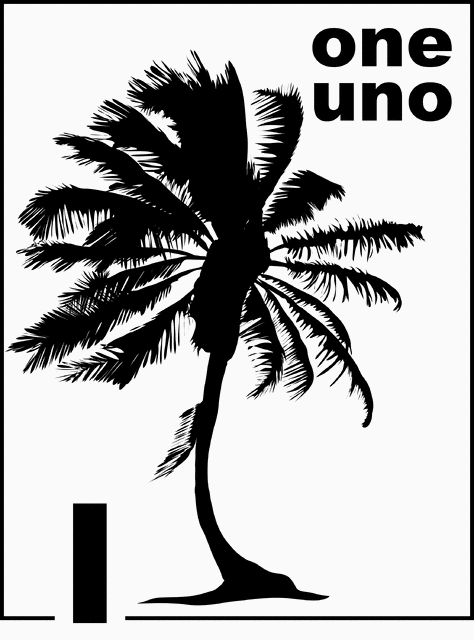 Bilingual Palm Tree Counting Card 1