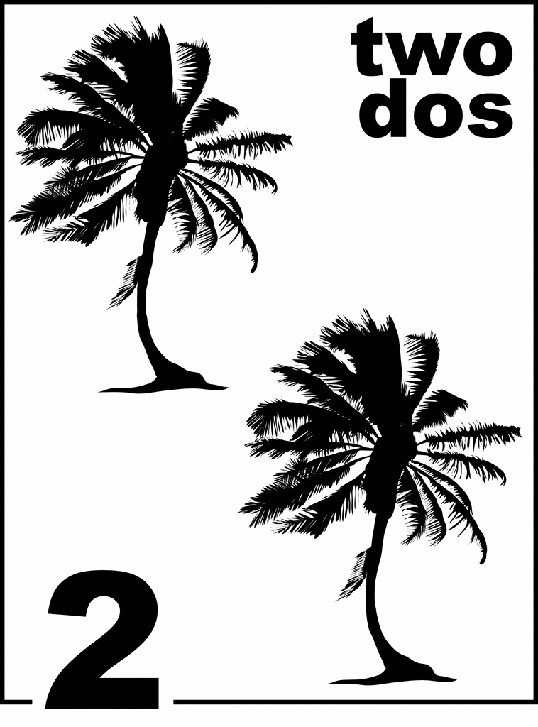 Bilingual Palm Tree Counting Card 2