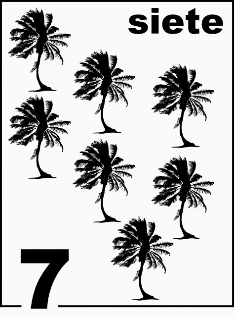 Spanish Palm Tree Counting Card 7