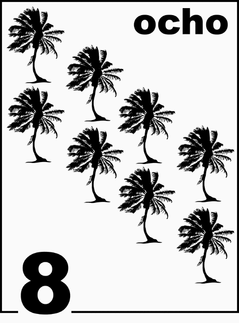 Spanish Palm Tree Counting Card 8