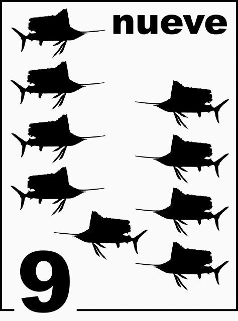 Spanish Sailfish Counting Card 9