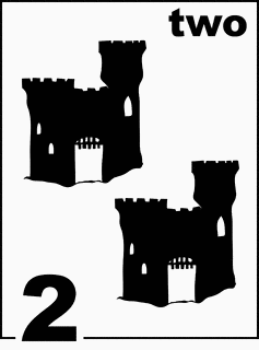 English Sandcastle Counting Card 2