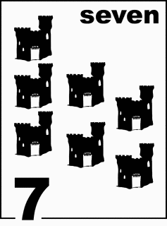English Sandcastle Counting Card 7
