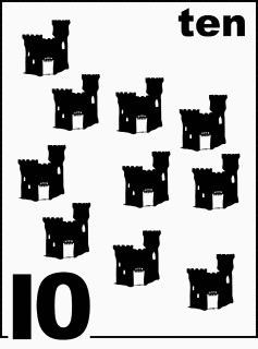English Sandcastle Counting Card 10