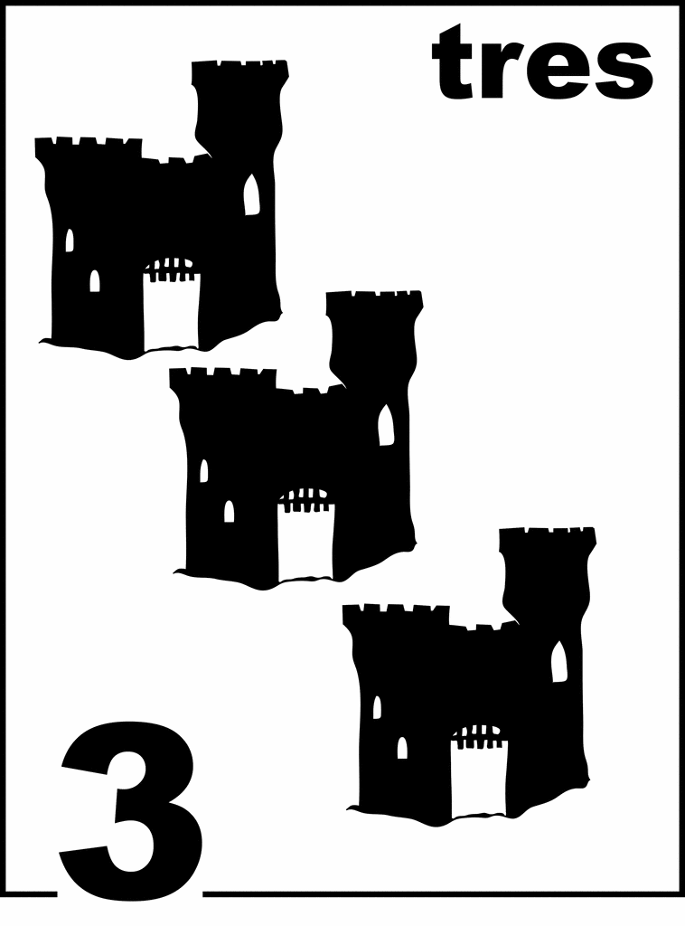 Spanish Sandcastle Counting Card 3