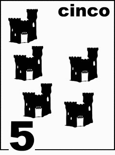 Spanish Sandcastle Counting Card 5