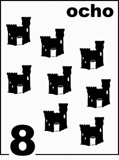 Spanish Sandcastle Counting Card 8