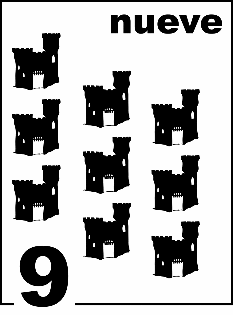 Spanish Sandcastle Counting Card 9