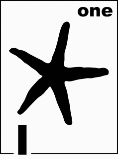 English Starfish Counting Card 1