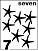 English Starfish Counting Card 7