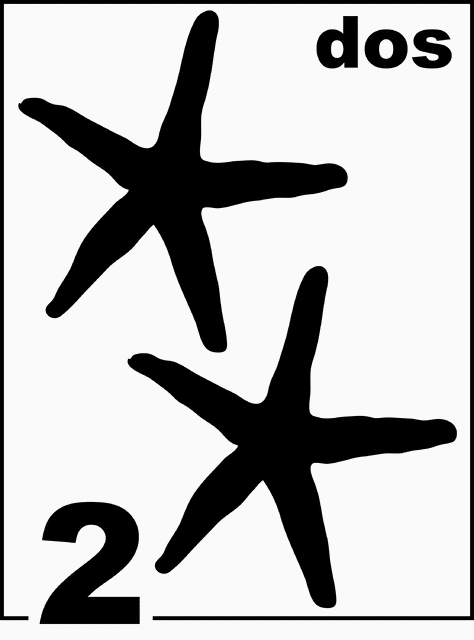 Spanish Starfish Counting Card 2