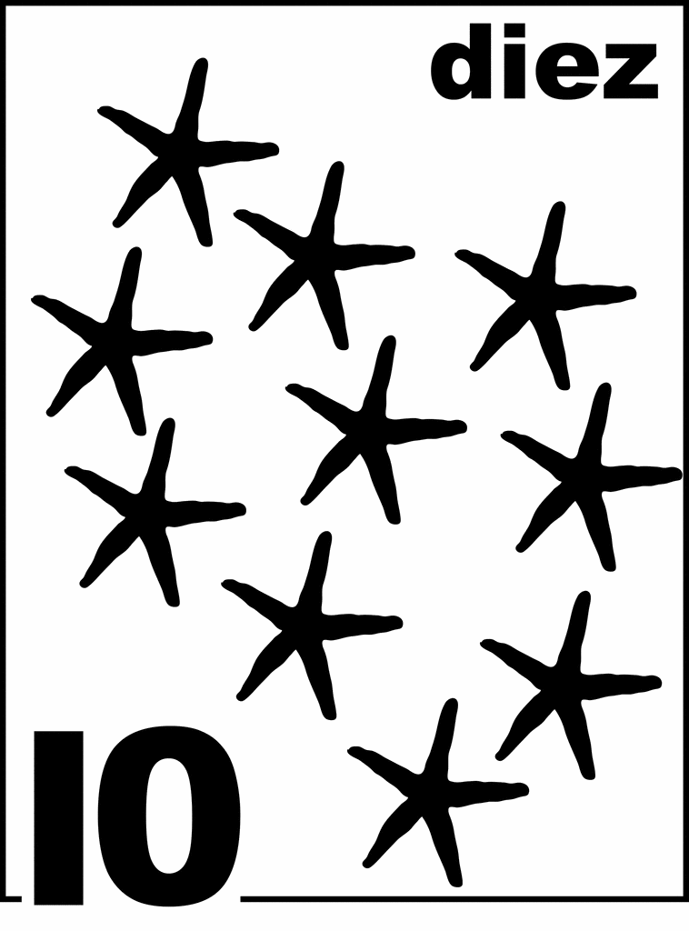 Spanish Starfish Counting Card 10. To use any of the clipart images above 