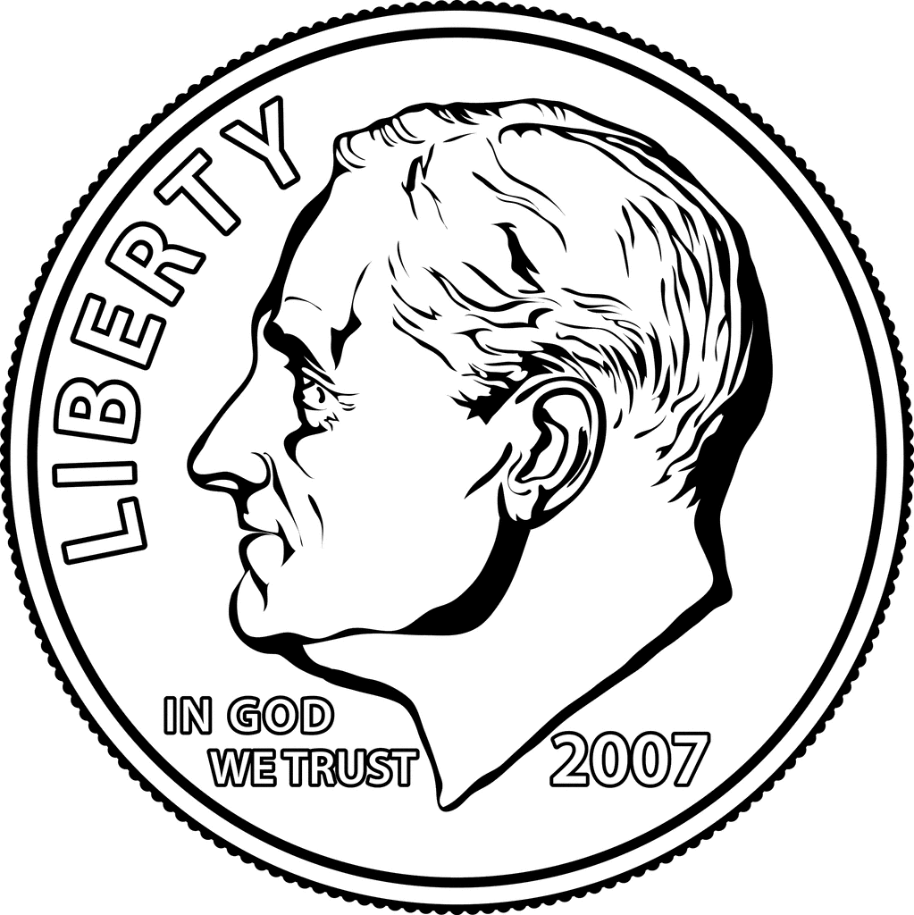 free black and white penny clip art - photo #21