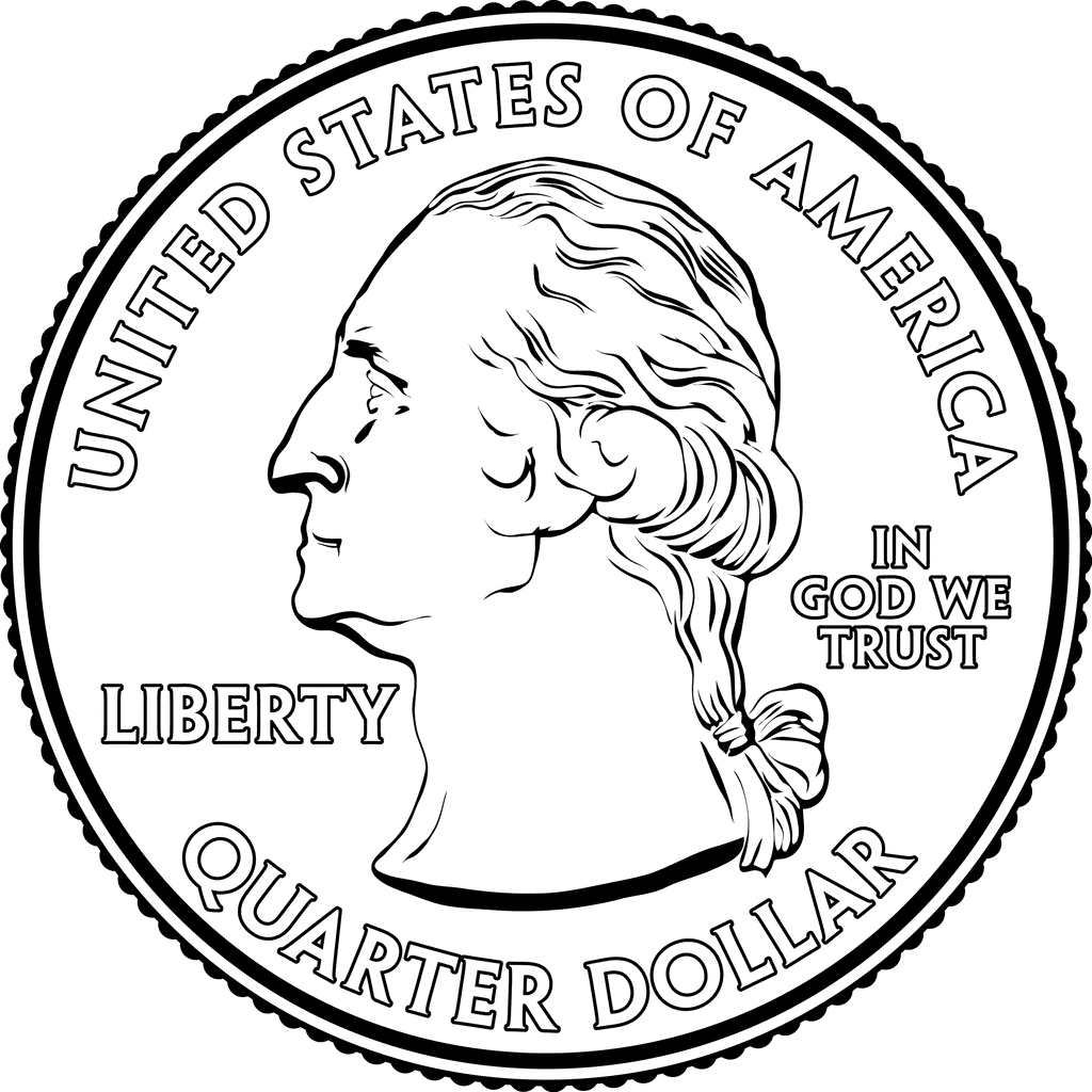 quarter clipart black and white - photo #1