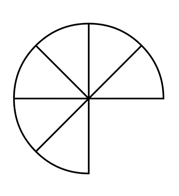 Six Eighths of a Fraction Pie