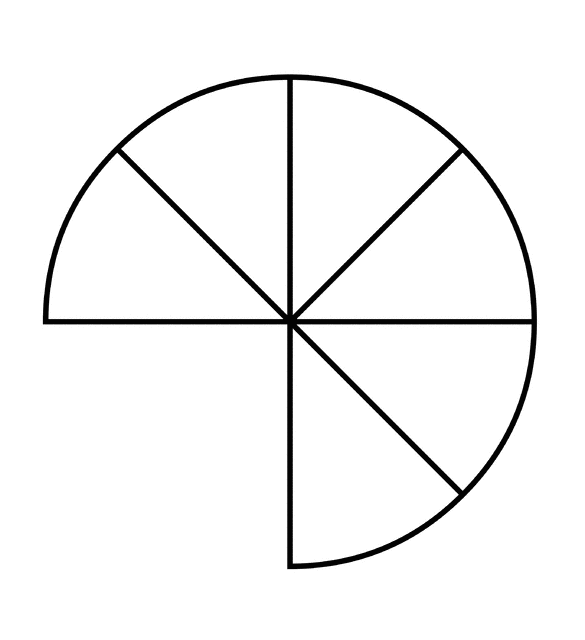 Six Eighths of a Fraction Pie