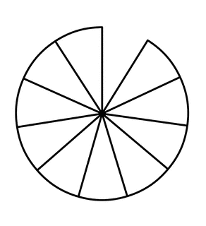 Ten Elevenths of a Fraction Pie