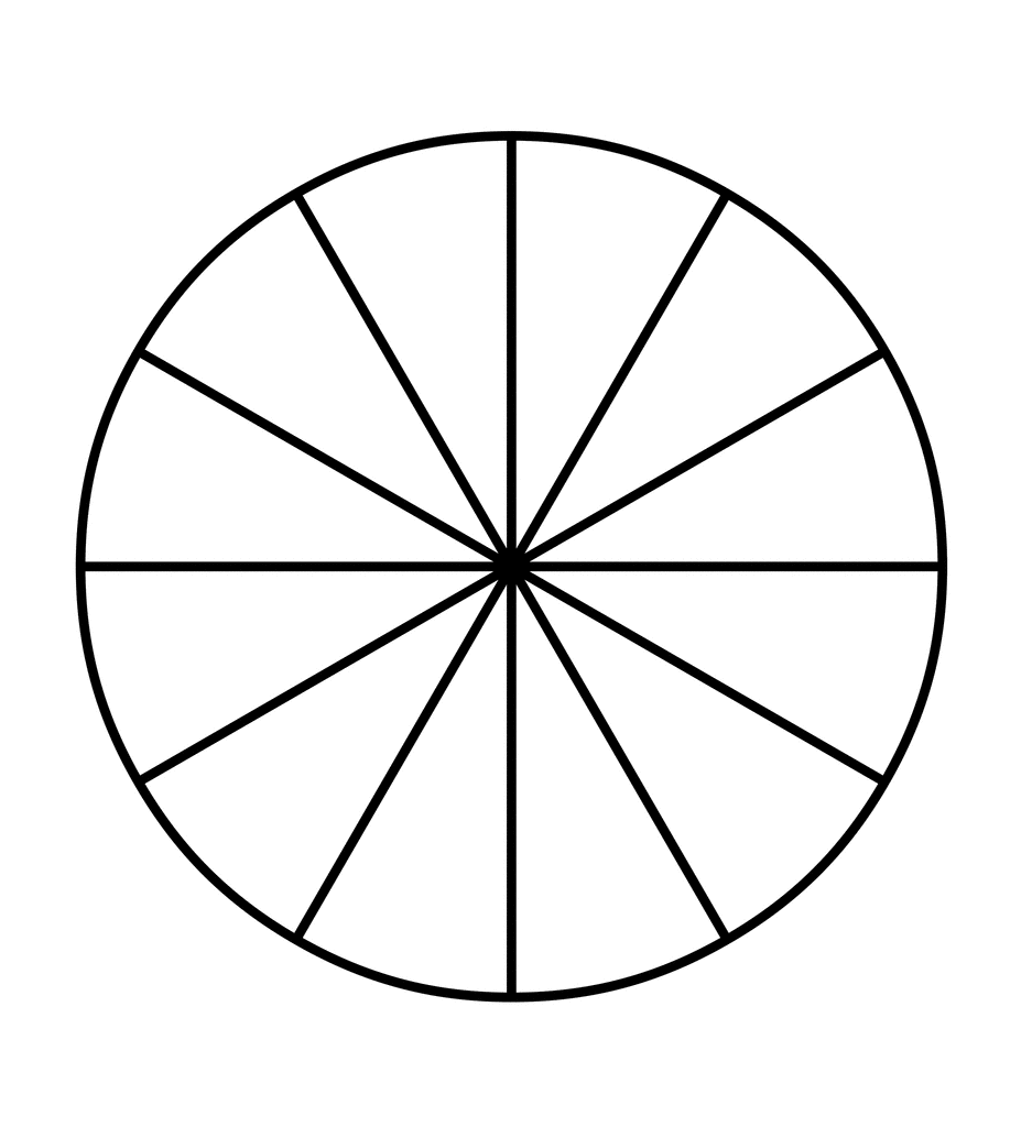 Fraction Pie Divided Into Twelfths ClipArt ETC