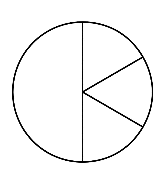 One Half and Three Sixths of a Pie Fraction