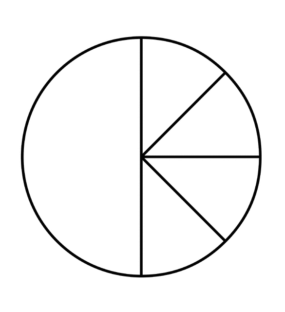 One Half and Four Eighths of a Pie Fraction