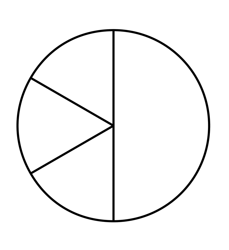 Three Sixths and One Half of a Pie Fraction