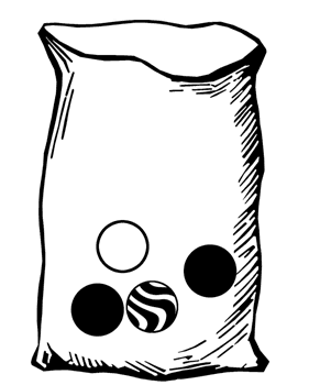 Bag with Four Marbles