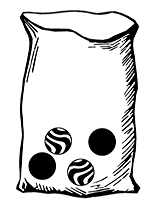 Bag with Four Marbles
