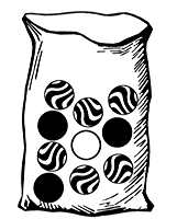 Bag with Ten Marbles