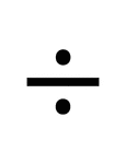 A flashcard featuring a math symbol for Division