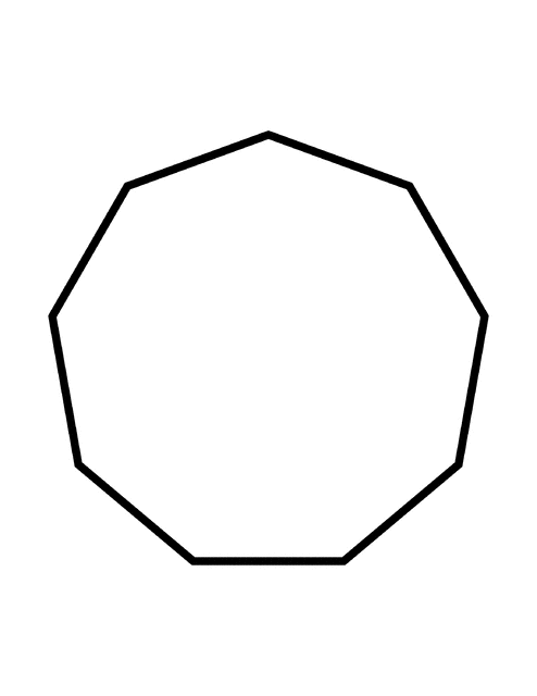 Flashcard of a polygon with nine equal sides