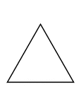 A flashcard featuring an illustration of a polygon with three equal sides