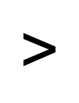 A flashcard featuring a math symbol for Greater Than