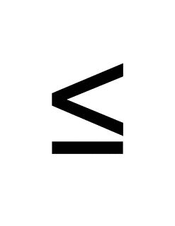 Flashcard of a math symbol for Less Than or Equal To