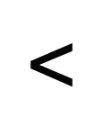 A flashcard featuring a math symbol for Less Than