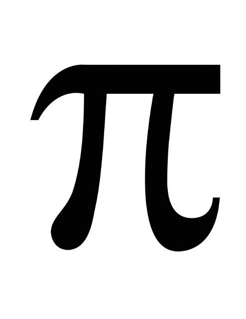 Flashcard of a math symbol for Pi