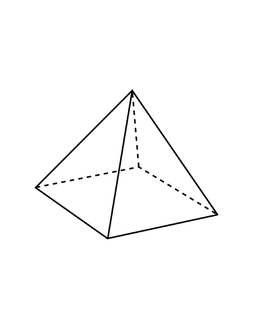 Flashcard of a Pyramid with a Square Base