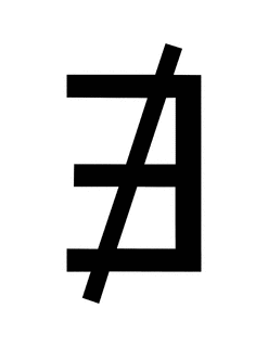 Flashcard of a math symbol for There Does Not Exist