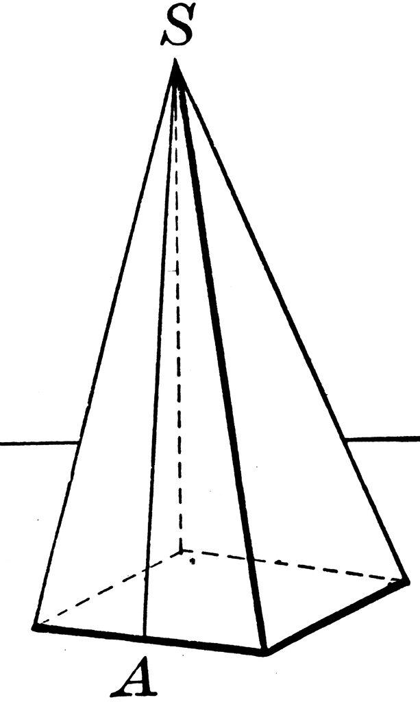 triangular based pyramid. pyramid, square based a