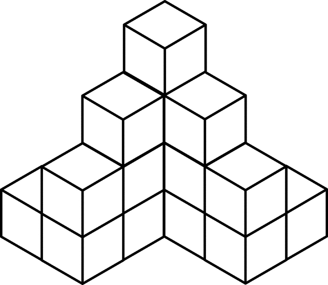 16 Stacked Congruent Cubes | ClipArt ETC