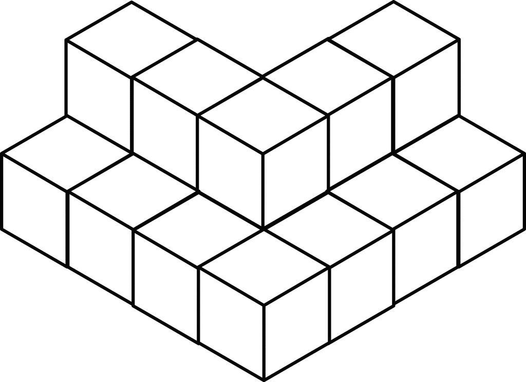 17 Stacked Congruent Cubes | ClipArt ETC
