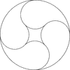 4 Yin Yang Design Symbols In A Circle